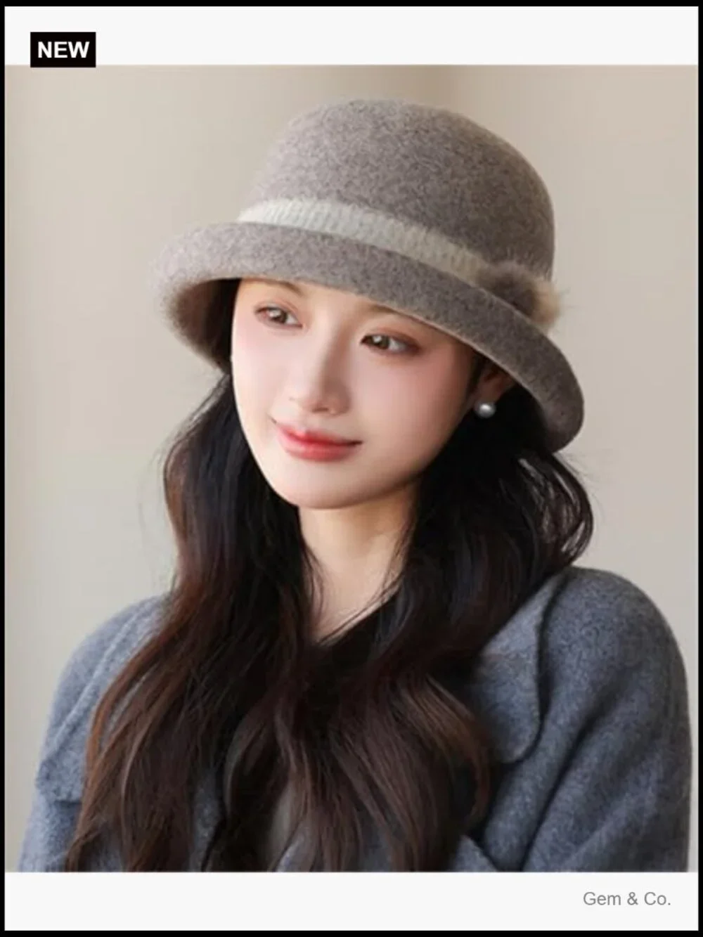 Vintage Felt Bucket Hat Fedora Cloche Cap Slouchy Bowler Hat Fall Winter